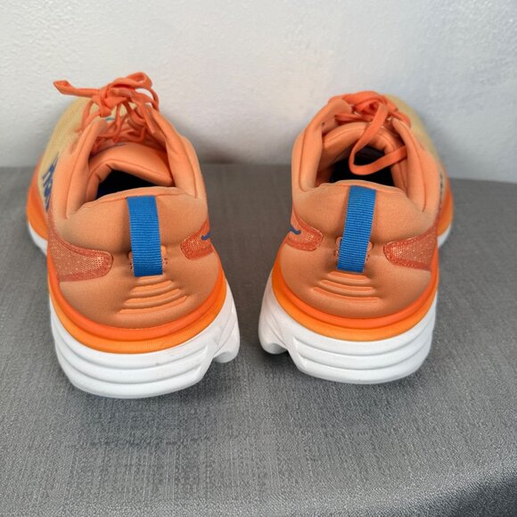 Hoka One Men's Bondi 8 Running Sneaker Shoes 13D  Orange Athleisure Comfort - Picture 9 of 14